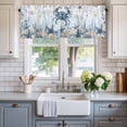 thumbnail image 2 of Ocean Crab Valances for Windows Blue Yellow Sea Star Shell Coral Gradient Blue Valance Curtains Rod Pocket Bathroom Small Window Treatments for Kitchen Living Room Bedroom, 54"x18", 2 of 7