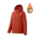 thumbnail image 3 of Sentmoon Ski Coat Plus Size Hooded Neck Long Sleeve Womens Lightweight Jackets Zipper Solid Color Windproof Waterproof Trendy Womens Clothes with Pockets Fall and Winter for Running and Hiking, 3 of 8