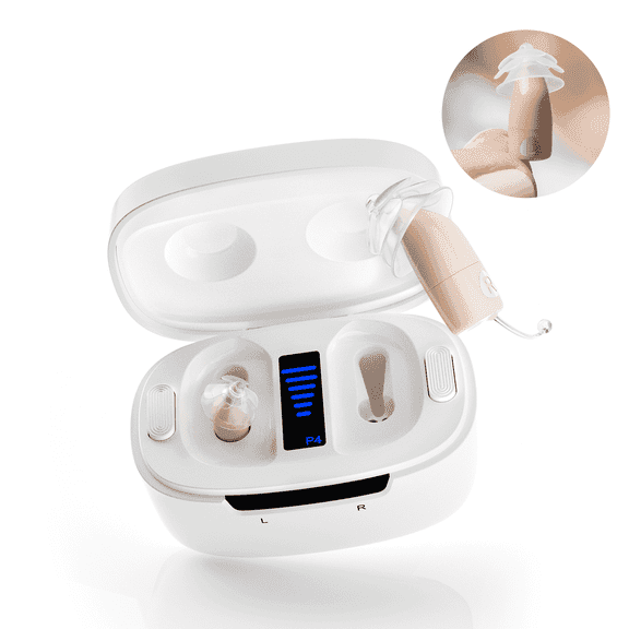 Ceretone Core One Pro Hearing Aids for Seniors Rechargeable with Intelligent Noise Reduction, Adults Hearing Amplifiers for Hearing Loss, Hearing Amplifiers with Magnetic Charging Case, Beige
