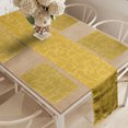 thumbnail image 2 of Ambesonne Yellow Damask Table Runner & Placemats, Silhouette Swirls, Placemat 4 pcs + Runner 12"x90", Earth Yellow Pale Yellow, 2 of 2