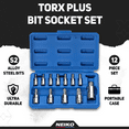 thumbnail image 5 of Neiko 10086A 6 Point Torx Plus Bit Socket Set, 1/4-Inch, 3/8-Inch and 1/2-Inch Drive, TP8 - TP60, 12-Piece, 5 of 6