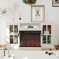 thumbnail image 6 of Homall Fireplace TV Stand for TVs up to 65" 3-Sided Glass Modern Media Entertainment Center with Cabniet Storage Adjustable Flame Color Fireplace,White, 6 of 7