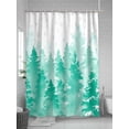 thumbnail image 5 of Winter Christmas Tree Shower Curtain Set ，Waterproof Fabric Shower Curtains Snowflake Watercolor Teal Forest Shower Curtains for Bathroom,Bathroom Decor 36"x72", 5 of 6
