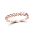 thumbnail image 1 of Bague Empilable pour Femmes en Or Rose 10kt avec Diamants Ronds 1/10 Cttw, 1 of 1