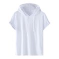 thumbnail image 2 of SHENGXINY NEW Summer T Shirt Men with Hood Men Short Sleeve Hoodies Hip Hop Tshirt Streetwear Patchwork T Shirts Men Fashion Clothing 2025, 2 of 3