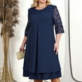 thumbnail image 2 of IDOPIP Plus Size Cocktail Dress for Curvy Women 1/2 Sleeve Floral Embroidery Wedding Guest Dress, 2 of 6