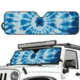 thumbnail image 2 of Uorisanigo Windshield Sun Shade Cover for Jeep Wrangler JK JKU JL JLU 1997-2025 & Jeep Gladiator JT 2020-2024 Blue Tie Dye Car Sunshade Sun Visor Blocks UV Rays and Keep Vehicle Cool, 2 of 7