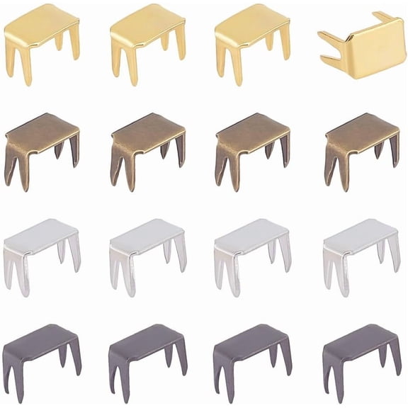 48 Pcs 4 Colors Iron Zipper Stoppers Brass Top Bottom Zipper Stops Zippers Repair Kits Clothing Accessories for Bags Coats Jackets