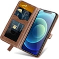 thumbnail image 4 of Compatible with iPhone 15 Pro Max Wallet Case Women Leather Flip with Wrist Strap Kickstand Magnetic with Card Holder Adjustable Stand Protective Case for iPhone 15 Pro Max Life Tree Brown, 4 of 14