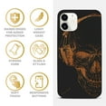 thumbnail image 4 of Case Yard Wooden Case for iPhone-11 Soft TPU Silicone cover Slim Fit Shockproof Wood Protective Phone Cover for Girls Boys Men and Women Supports Wireless Charging Headphone Skull Design, 4 of 7