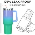 thumbnail image 7 of 40 oz Tumbler with Handle and Straw Lid | Vacuum Insulated Leak Proof Tumbler | Stainless Steel Water Bottle Cup Gifts for Dads Moms Women Men Him Her | Cream Checkered, 7 of 7