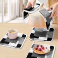 thumbnail image 5 of Black Grey Pot Holders for Kitchen Heatproof Potholder, 4 Pack Middle Century Irregular Geo Abstract Art Hot Pads Multipurpose Oven Pads Cloth Potholders Trivet for Cooking and Baking, 5 of 8