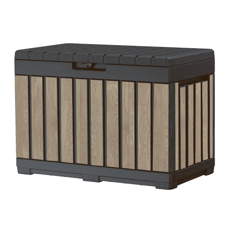 Keter Kentwood 50-Gallon Resin Deck Box, Ashwood photo 1