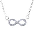 thumbnail image 1 of Infinity Sign Link And CZ Necklace In Sterling Silver, 18", 1 of 1