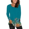 thumbnail image 2 of USSUMA Pullover Tops For Women Long Sleeve - Tunic Tops for Women Color Block Button Plain Graphic Tee Crewneck Long Sleeve Women's Early Autumn T-Shirt Sweatshirts Casual Classic Comfy Tee, 2 of 5