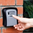 thumbnail image 5 of Caja de seguridad para llaves, caja de seguridad con combinación de 4 dígitos para montaje en pared en el exterior, ocultador de llaves impermeable para exteriores para llave de casa, caja d, 5 of 5