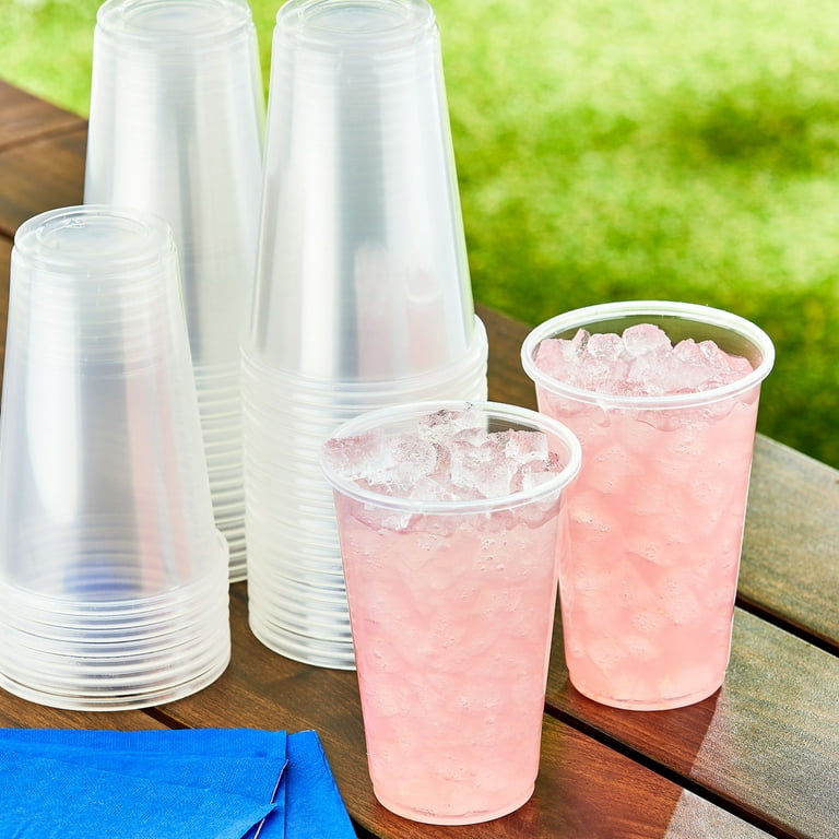 Great Value Everyday Disposable Plastic Cups, Clear, 16 oz, 50