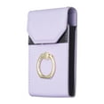 thumbnail image 3 of Adhesive Ring Holder Phone Pocket, Cell Phone Stick On Card Holder Wallet Sleeve, PU Leather Credit Cards/ID Card Holder with Sticker for Back of Phone - Purple, 3 of 8