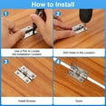thumbnail image 4 of Bisagras de resorte Uxcell, bisagras de puerta de cierre automático de acero inoxidable pequeñas con tornillos para puerta de gabinete 1" 4, 4 of 6