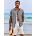 thumbnail image 3 of COOFANDY Men's Beach Shirts Short Sleeve Casual Shirt Summer Hawaiian Linen Shirts, 3 of 6