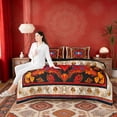 thumbnail image 4 of Erosebridal Hippie Mandala Twin Bedding Sets, Bohemian Floral Bedding Comforter Set, Red Black, Black Reversible 7pcs, 4 of 6