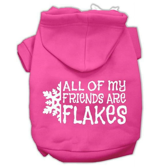 All My Friends Are Flakes Screen Print Pet Hoodies Bright Pink Size S (10)