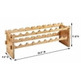 thumbnail image 4 of 18-Bottle Stackable Wine Rack, 2-Tier Solid Wood Wine Floor Storage Holder, Free Standing Wine Display Shelf Home Bar Decor DIY Accessories, 4 of 8