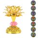 thumbnail image 2 of Lámpara LED de loto budista multicolor con 13 canciones budistas diferentes Enchufe estadounidense (dorado), 2 of 5