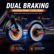 Electric Scooter Adults 500W Motor Up to 22MPH 30Mile Range Dual Suspension 10 Inch Solid Tires Foldable Commuter Scooter Dual Braking System