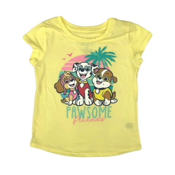 Jumping Beans Paw Patrol Toddler Girls Yellow Pawsome Friends Puppy Tee Shirt 4T