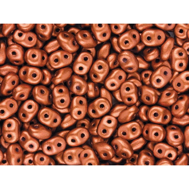 Matubo SuperDuo Perles 2.5x5mm-Cristal Bronze Feu Rouge-22.5 Grammes Tube
