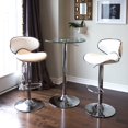 thumbnail image 2 of Bronte Living Leatherette Bar Stool with Adjustable Height, 360 Swivel Design, Comfortable Mid-Backrest, Floor Protection and Pedestal Base with Footrest for Kitchen, Bar - Series Claudia - Set of 2, 2 of 9
