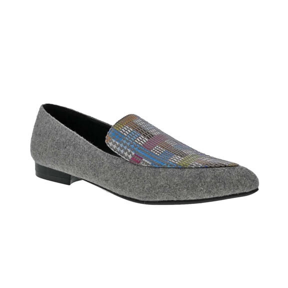 Bellini Ferris Women Flat Slip-on Shoe's In Grey Multi Wool