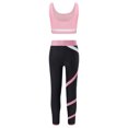 thumbnail image 2 of Nyeemya Kids Girls 2 Piece Tracksuit Sleeveless U Neck Tank Top Sport Bra with Colorblock Legging Set Pink 12, 2 of 6