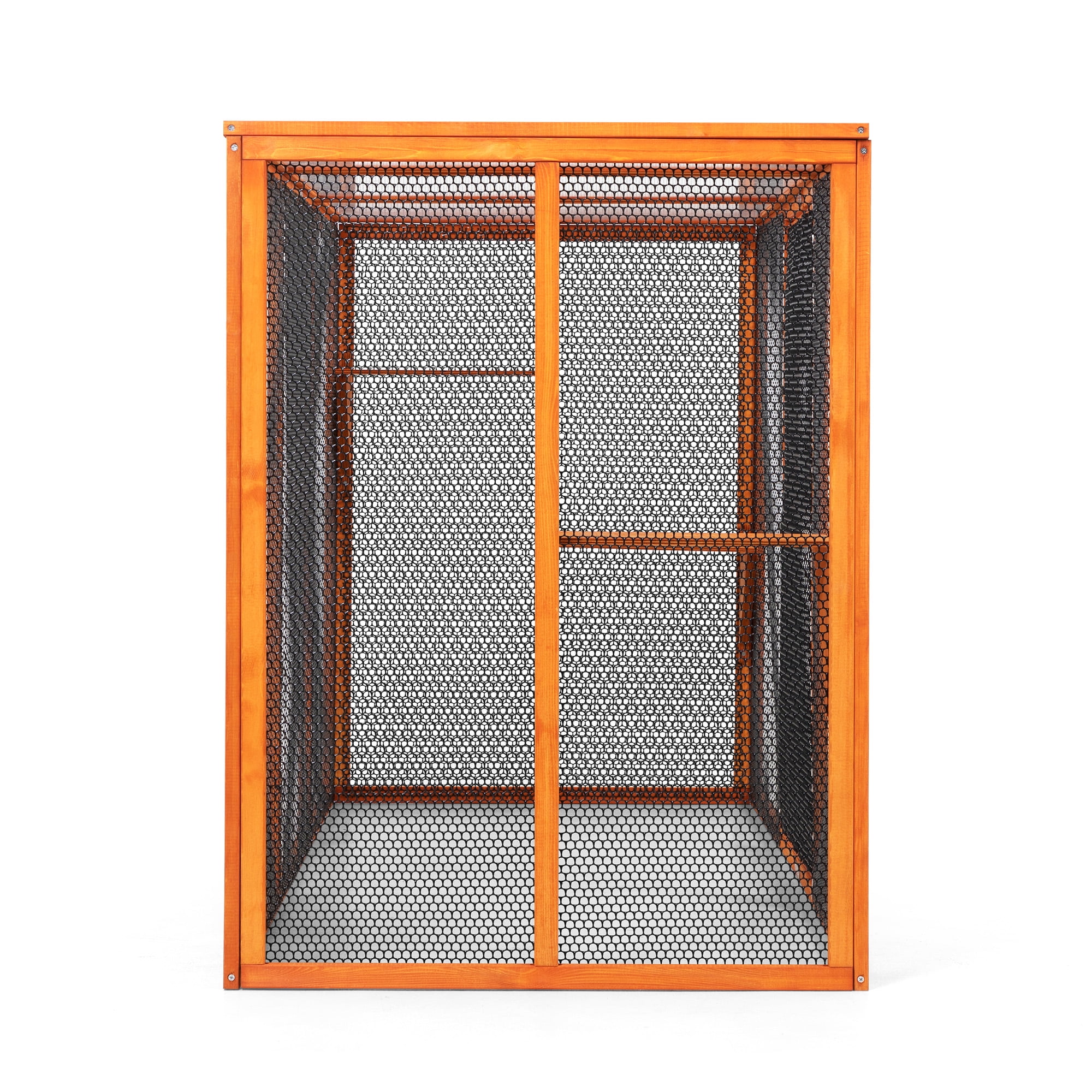 Spaco Outdoor/Indoor Cat Enclosure, Detachable Design, 3 Jumping Platforms, Waterproof Roof, Orange Color