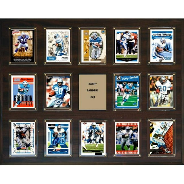 C&I Collectables 162014BASANDERS Plaque de 14 Cartes NFL Barry Sanders Detroit Lions