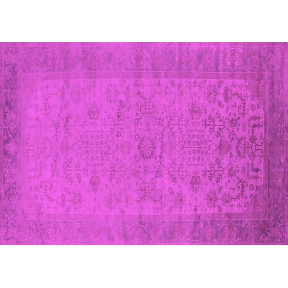 Ahgly Company Indoor Rectangle Oriental Pink Industrial Area Rugs, 6' x 9'