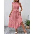 thumbnail image 3 of Women Summer Casual Midi Maxi Dresses Short Sleeve Pink S, 3 of 7