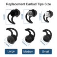 thumbnail image 4 of Puntas de silicona Miruchertter para auriculares, 3 pares, S/M/L, negras, 4 of 7