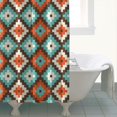thumbnail image 5 of Extra Long Boho Shower Curtain 72x84 Inches - Vintage Floral & Tropical Leaves Pattern, Waterproof Bohemian Bathroom Decor with 12 Hooks, Tribal Rustic Style, 5 of 5