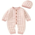 thumbnail image 1 of 2PCS Newborn Infant Baby Boy Girl Button-Down Long Sleeve  Neck Romper Blue 6-12 Months, 1 of 10