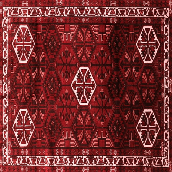 Ahgly Company Indoor Square Persian Red Traditional Area Rugs, 4' Square
