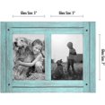 thumbnail image 3 of Hinged 5x7 Double Picture Frame with 2 Photo Openings and Polished Glass - Distressed Wood Collage Frames for Tabletop Wall Display Hampton Collection Turquoise Blue, 3 of 4