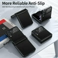 thumbnail image 4 of for Samsung Galaxy Z Flip 4 Case,Slim Thin Lightweight Non-Slip Leather Back Electroplated Frame Shockproof Protective Phone Case with Hinge Protection for Samsung Galaxy Z Flip 4 5G (Black), 4 of 14