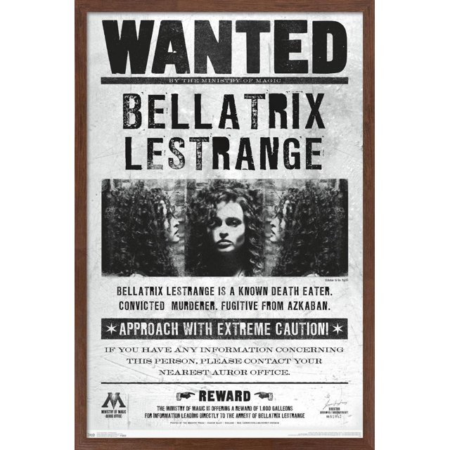 Le monde des sorciers: Harry Potter - Bellatrix Wanted Poster