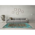 thumbnail image 3 of Ahgly Company Indoor Rectangle Oriental Light Blue Traditional Area Rugs, 2' x 5', 3 of 4