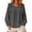 Gray, variant on Top for Women Long Sleeve Round Neck Ruffle Yoke Puff Sleeve Loose Textured Blouse Blue M