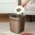 thumbnail image 7 of Kitchen Trash Can, Step-On Garbage Can with Lid, Tall Kitchen & Bathroom Trash Can, Small Office Waste Bin, Brown - Xuniizn, 7 of 7