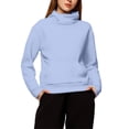 thumbnail image 4 of Mockneck Sweatshirt, Yigetop Women's Long Sleeve Sweatshirt Soft Comfortable Pullover Classic Crew Neck Casual Fit for Daily & Outdoor Turtle Necks Tops for Women Light Violet L, 4 of 9