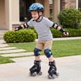 thumbnail image 2 of Gymax Patins à Roulettes pour Enfants 4 Tailles Réglables Patins Quad avec Roues Lumineuses pour 5-7 Ans Noir, 2 of 10